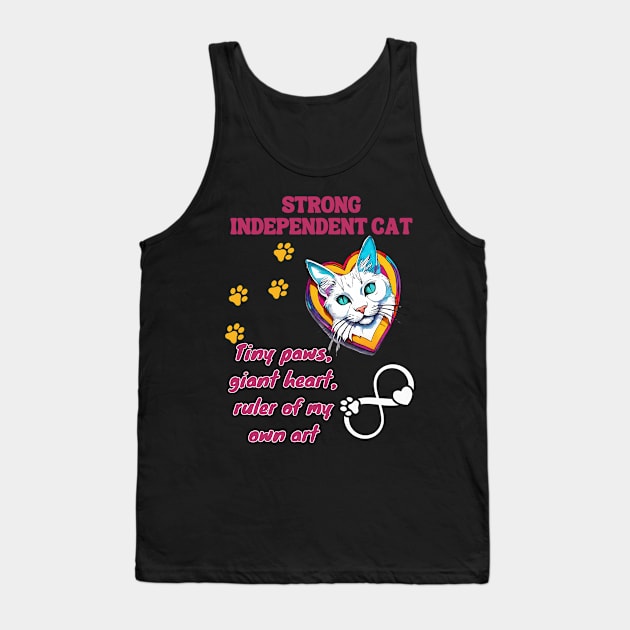 Strong Independent Cat T-shirt Design: Be Inspired By The Power And Beauty Of Cats Tank Top by Inspire Me 